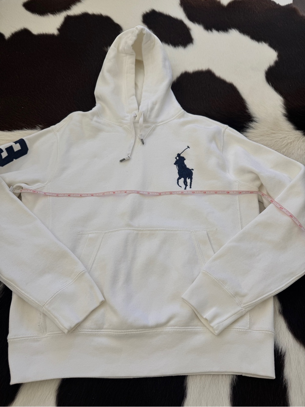 Polo Ralph Lauren Big Pony White Pullover Hoodie Size S - Picture 9 of 11